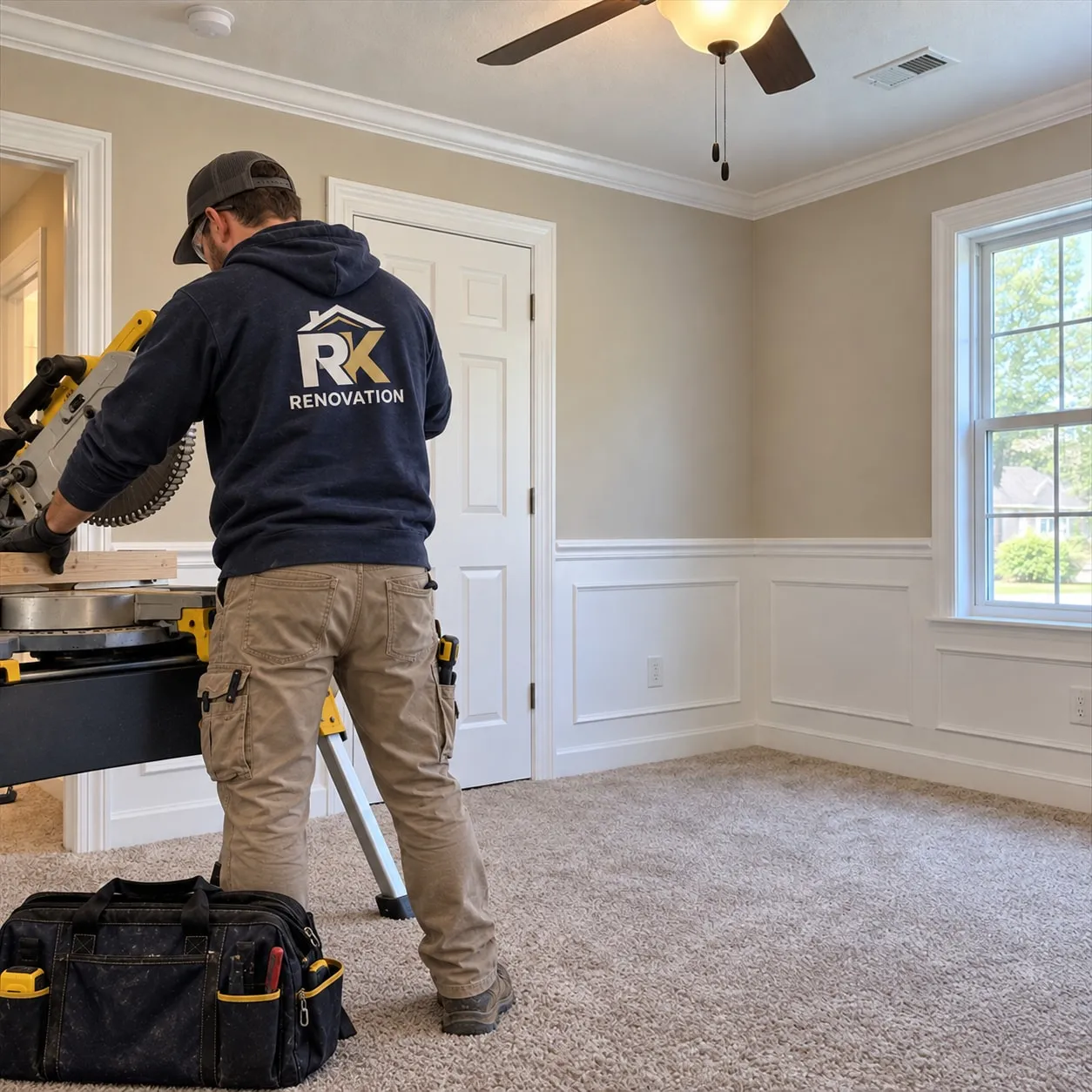 Trim and Finish Carpentry completed by RK Renovation for a Triangle homeowner