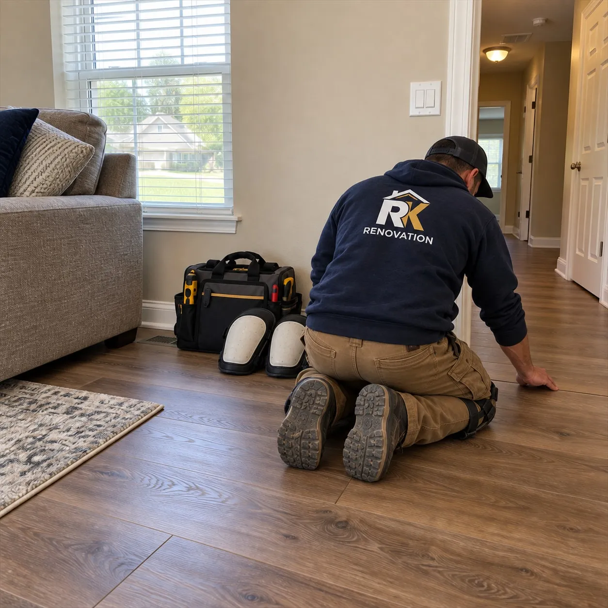 Flooring Installation completed by RK Renovation for a Triangle homeowner