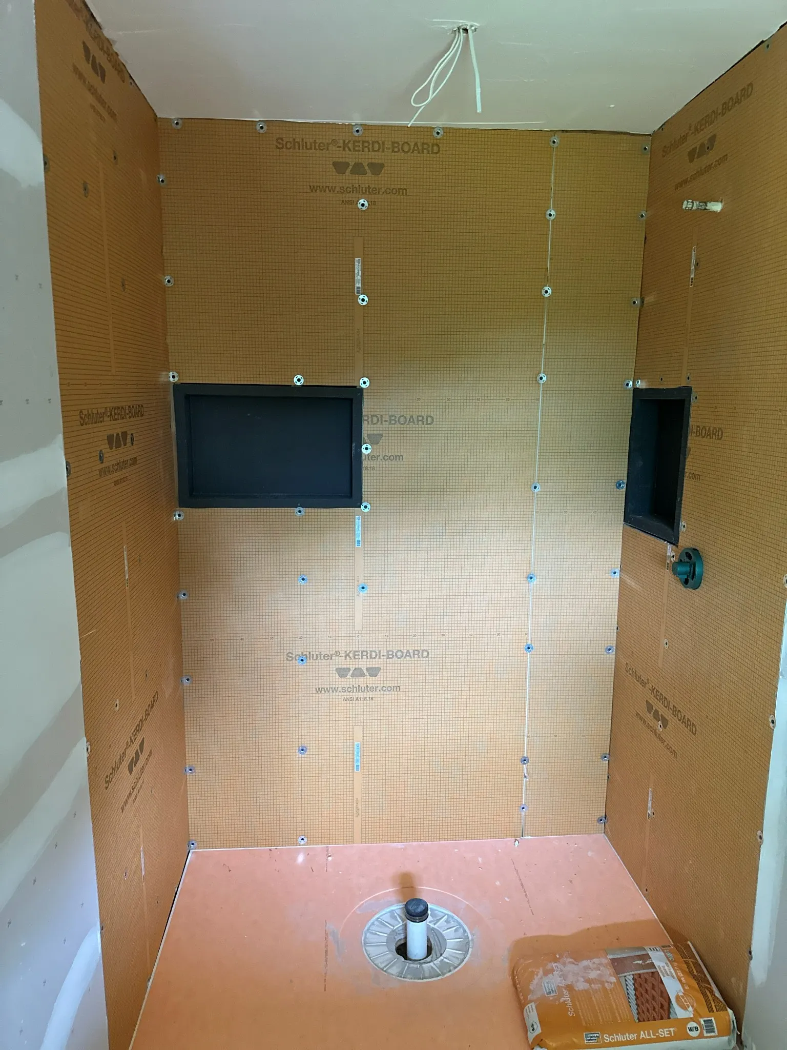 Close detail of bathroom remodeling on a Apex project