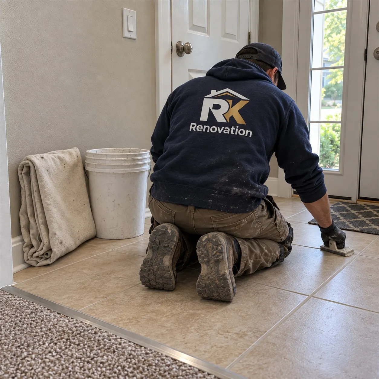 Tile Installation completed by RK Renovation for a Raleigh, NC homeowner